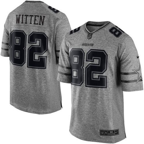 Nike Cowboys #82 Jason Witten Gray Men's Stitched NFL Limited Gridiron Gray Jersey - Click Image to Close